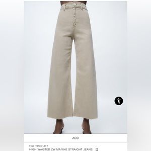 ZARA HIGH-WAISTED ZW MARINE STRAIGHT PANT